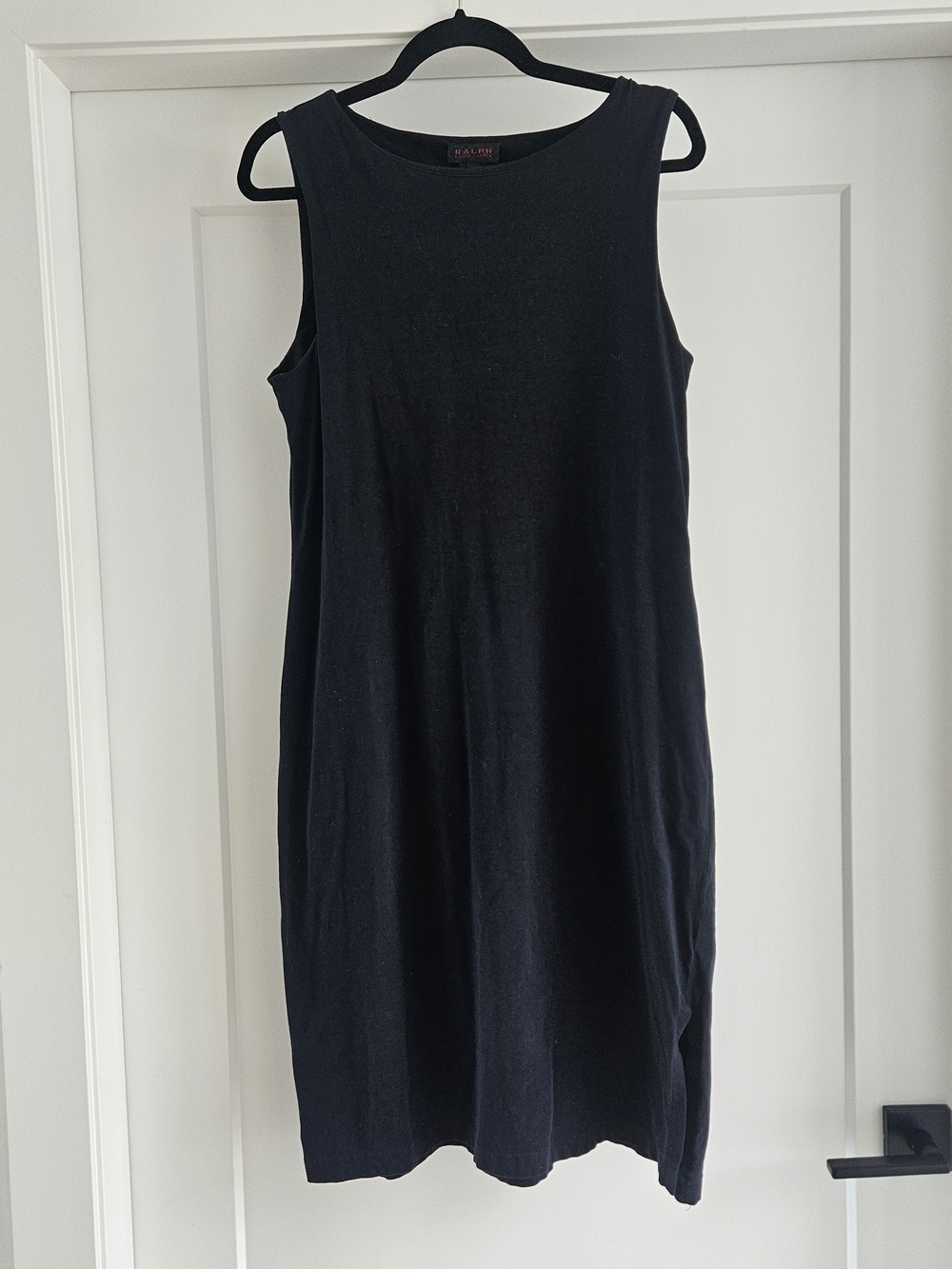 Vintage Ralph Lauren Black Sleeveless Dress — Classic Shift Plaid Tag Size Large